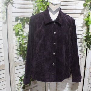 CJ Banks Corduroy button up plum Blazer (1106)